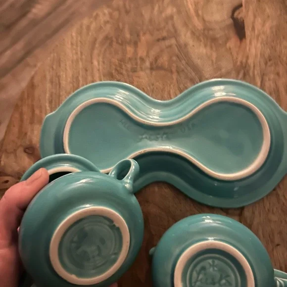 Fiesta Sugar Set with Tray, Breakfast Set, Fiestaware HLC Homer Laughlin,4pcset - Picture 2 of 6